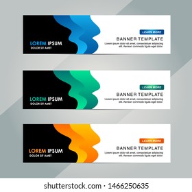 Vector abstract geometric design banner web template. Horizontal banner perfect for header and footer website.