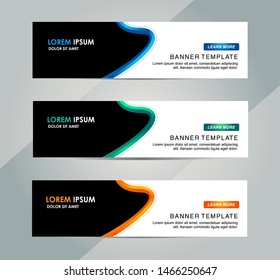 Vector abstract geometric design banner web template. Horizontal banner perfect for header and footer website.