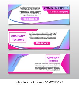 Vector abstract geometric design banner web template. Purple and pink color gradient Modern design. Vector illustration
