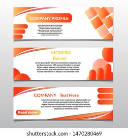 Vector abstract geometric design banner web template.Orange gradient Modern design. Vector illustration
