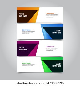 Vector abstract geometric design banner web template.