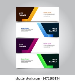 Vector abstract geometric design banner web template.