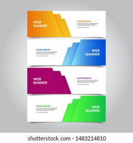 Vector abstract geometric design banner web template.