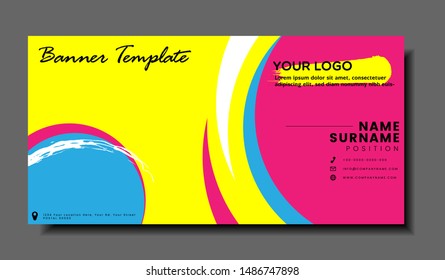 Vector abstract geometric design banner template Full color Modern design. Vector illustration