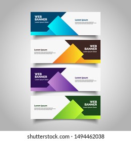Vector abstract geometric design banner web template.