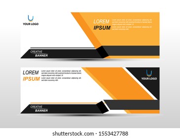 Vector abstract geometric design banner web template. Vector Illustration, orange color. Modern Design