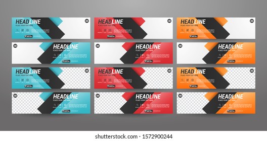 Vector abstract geometric design banner web template