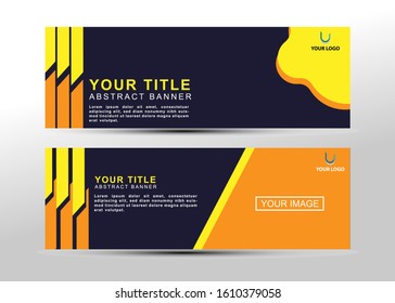 Vector abstract geometric design banner web template. Vector Illustration, orange color. Modern Design, Banner 2020