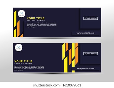 Vector abstract geometric design banner web template. Vector Illustration, orange color. Modern Design, Banner 2020