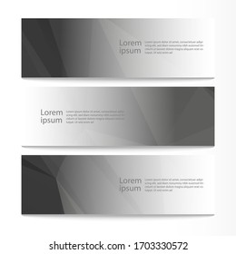 Plantilla web de banner de diseño geométrico abstracto vectorial. Conjunto de fondo negro de diseño moderno. Ilustración del vector