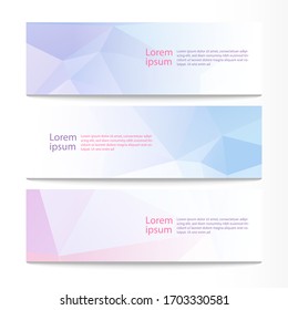 Vector abstract geometric design banner web template. Modern design pastel background set. Vector illustration