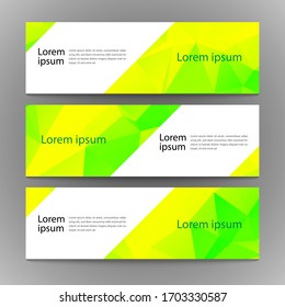 Vector abstract geometric design banner web template. Modern design green tone background set. Vector illustration