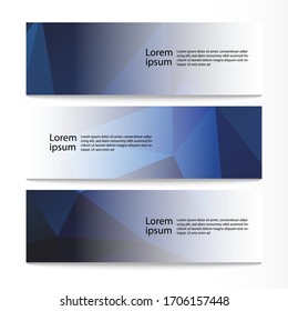 Vector abstract geometric design banner web template. Modern design dark background set. Vector illustration