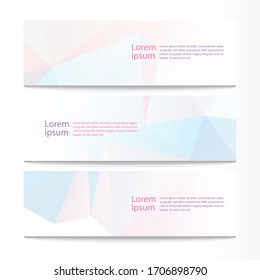 Vector abstract geometric design banner web template. Modern design pastel background set. Vector illustration

