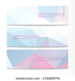 Vector abstract geometric design banner web template. Modern design pastel background set. Vector illustration

