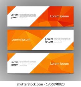 Vector abstract geometric design banner web template. Modern design warm tone background set. Vector illustration