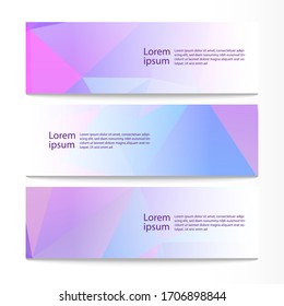 Vector abstract geometric design banner web template. Modern design purple background set. Vector illustration