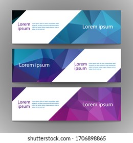 Vector abstract geometric design banner web template. Modern design spectrum background set. Vector illustration