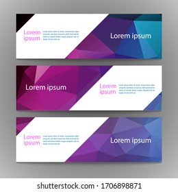 Vector abstract geometric design banner web template. Modern design spectrum background set. Vector illustration