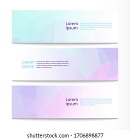 Vector abstract geometric design banner web template. Modern design pastel background set. Vector illustration