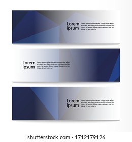 Vector abstract geometric design banner web template. Modern design dark background set. Vector illustration