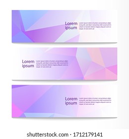 Vector abstract geometric design banner web template. Modern design purple background set. Vector illustration

