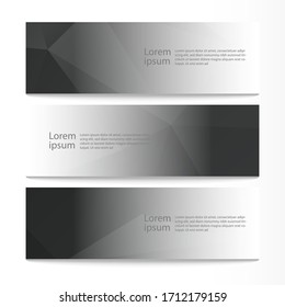 Vector abstract geometric design banner web template. Modern design black background set. Vector illustration

