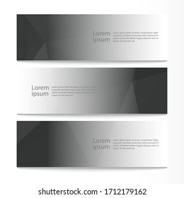 Plantilla web de banner de diseño geométrico abstracto vectorial. Conjunto de fondo negro de diseño moderno. Ilustración del vector