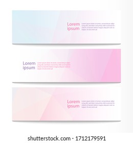 Vector abstract geometric design banner web template. Modern design pastel background set. Vector illustration