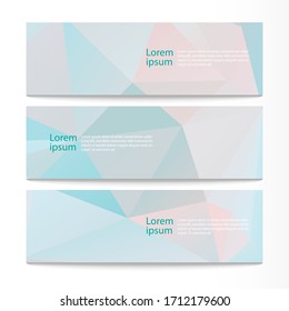 Vector abstract geometric design banner web template. Modern design pastel background set. Vector illustration

