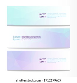 Vector abstract geometric design banner web template. Modern design pastel background set. Vector illustration

