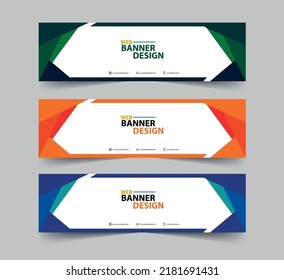 Plantilla web de banner de diseño geométrico abstracto vectorial. fondo vectorial. banner web.