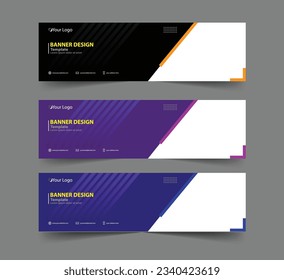 Plantilla web de banner de diseño geométrico abstracto vectorial.