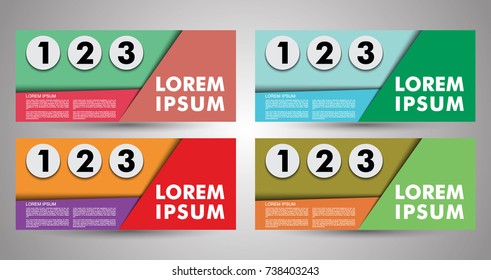 Vector abstract geometric design banner web template. collection of banners design.