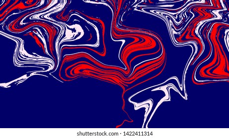 Vector abstract geometric design with psychedelic swirling paint. Memphis style background. Poster, placard, cover, flyer, brochure, banner template.