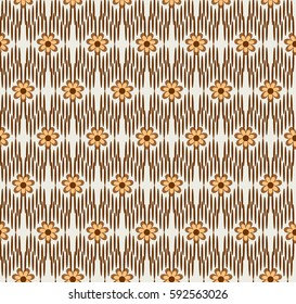 vector abstract geometric draw seamless pattern with  flowers yellow and brown ornament
