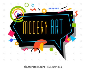 Vector abstract geometric dynamic pattern frame poster. frame for text Modern Art graphics memphis elements design business cards, invitations gift cards brochures. Drawn vector illustration