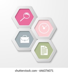 Vector abstract geometric element for infographics. Template for graphs, graphics, presentations and diagrams. Business concept with four steps, parts or processes.