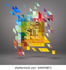 Vector abstract, geometric element, Modern minimalist design. Business concept. Blurred diagonal lines of different colors 