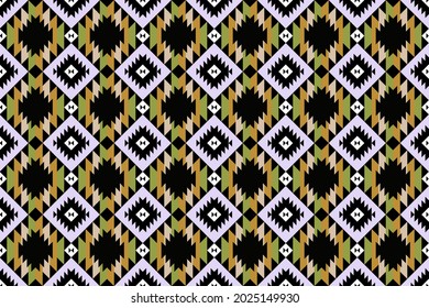 Vector abstract geometric ethnic oriental seamless pattern design for textile background