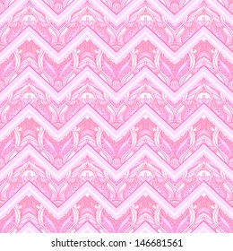 Vector Abstract Geometric Ethnic Seamless with floral pattern 