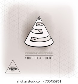 Vector abstract geometric figure cone logo design