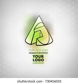 Vector abstract geometric figure cone logo design