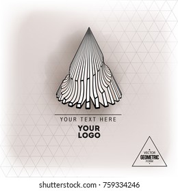 Vector abstract geometric figure cone logo design