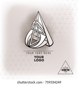 Vector abstract geometric figure cone logo design