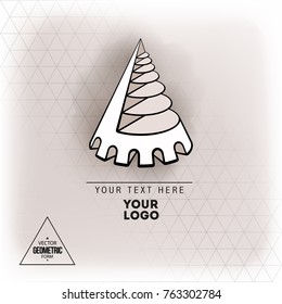 Vector abstract geometric figure cone logo design