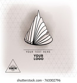 Vector abstract geometric figure cone logo design