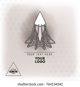 Vector abstract geometric figure cone logo design