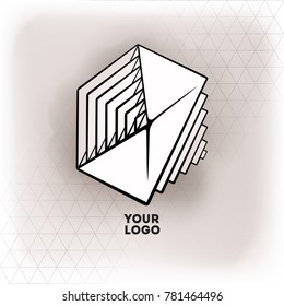 Vector abstract geometric figure cube logo design