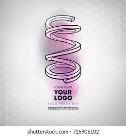 Vector abstract geometric figure cylinder logo design